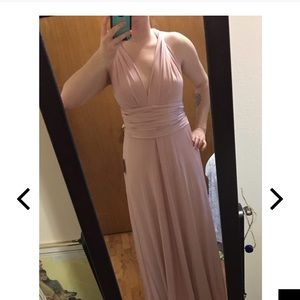 Lulus convertible maxi dress in beige